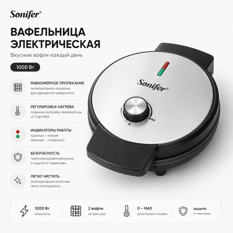 Электрическая вафельница Sonifer