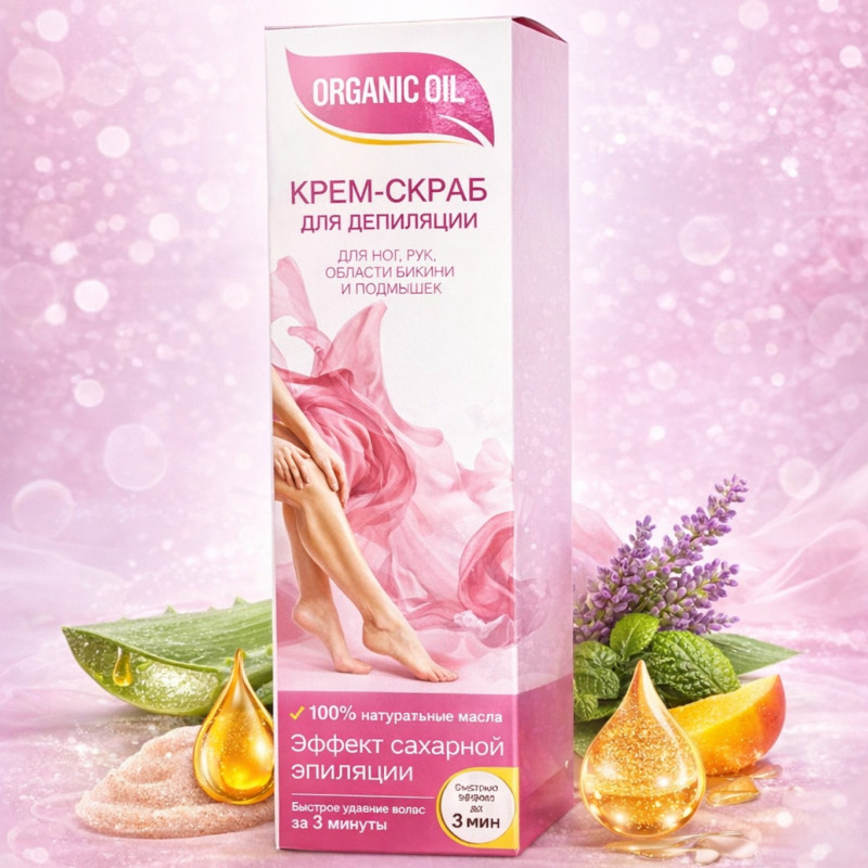 Крем-скраб для депиляции Organic Oil