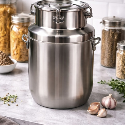 Алюминиевый бидон с крышкой и замками