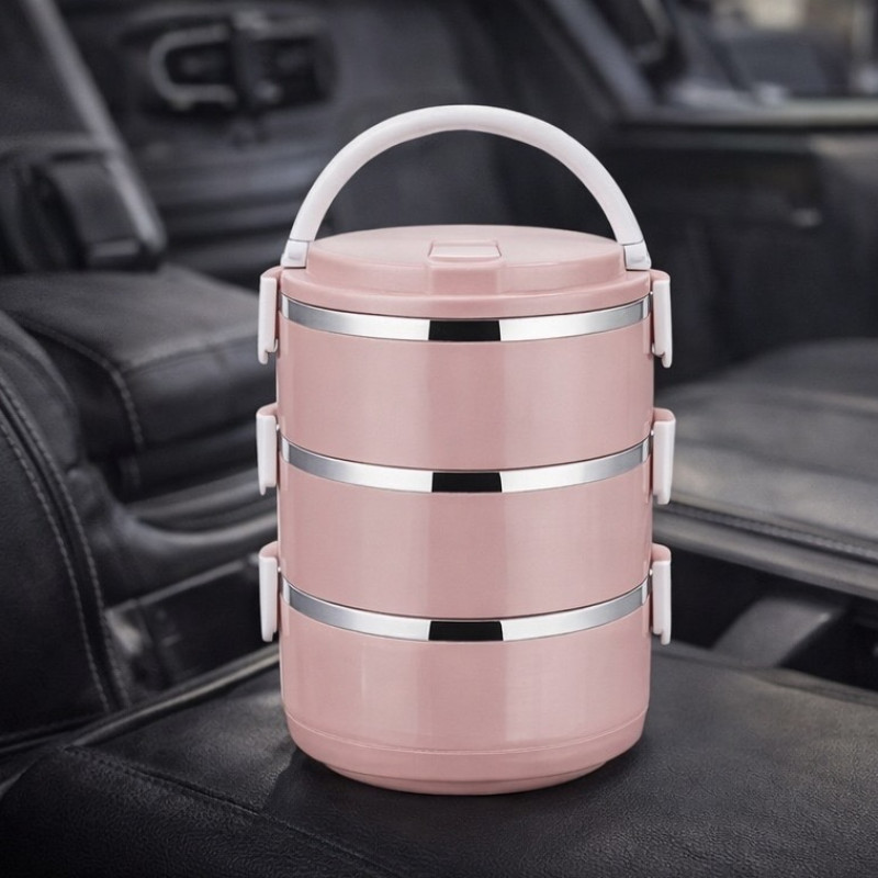 Многоярусный ланч-бокс с ручкой