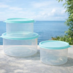 Набор пластиковых контейнеров с крышками (3 шт.