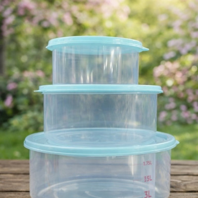 Набор пластиковых контейнеров с крышками (3 шт.