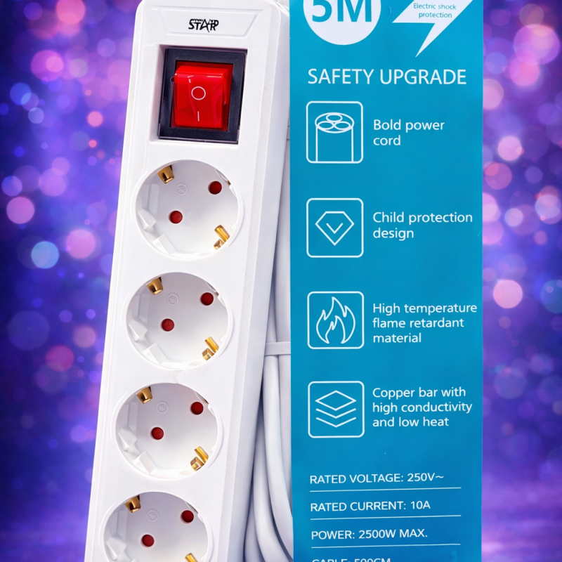 Сетевой удлинитель 5 м с выключателем