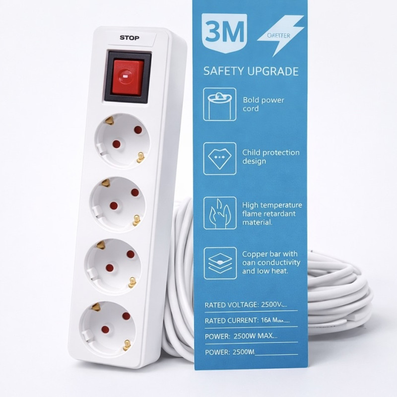 Сетевой удлинитель 5 м с выключателем