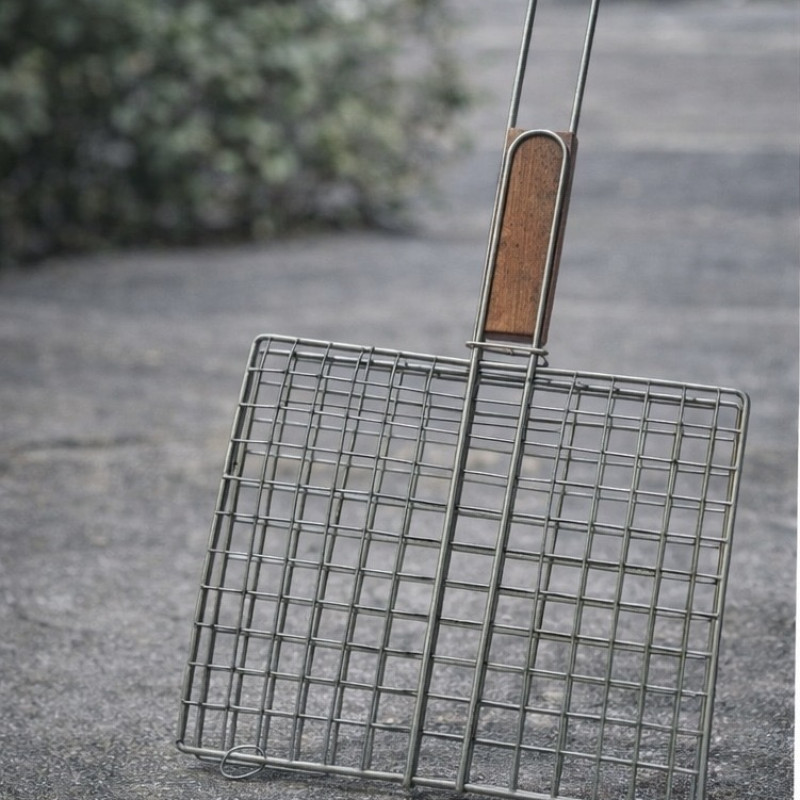 Решётка для гриля / мангала с деревянной ручкой