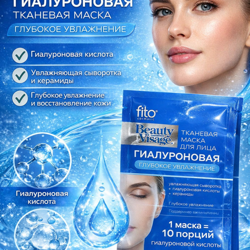 Гиалуроновая тканевая маска для лица