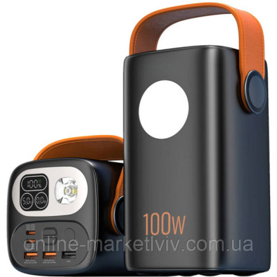 GreenOE Внешний аккумулятор, 60000 мАч, 100 Вт, серый