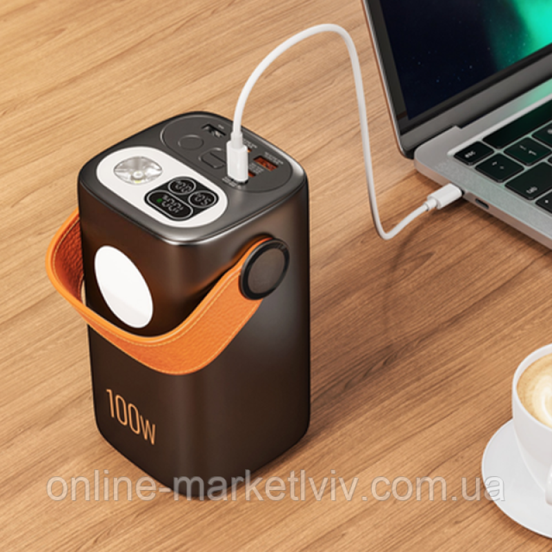 GreenOE Внешний аккумулятор, 60000 мАч, 100 Вт, серый