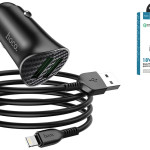Автомобильный зарядный адаптер "HOCO Z39 QC3.0" LIGHTNING 2USB КОЛІР ЧОРНИЙ