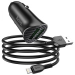 Автомобильный зарядный адаптер "HOCO Z39 QC3.0" LIGHTNING 2USB КОЛІР ЧОРНИЙ