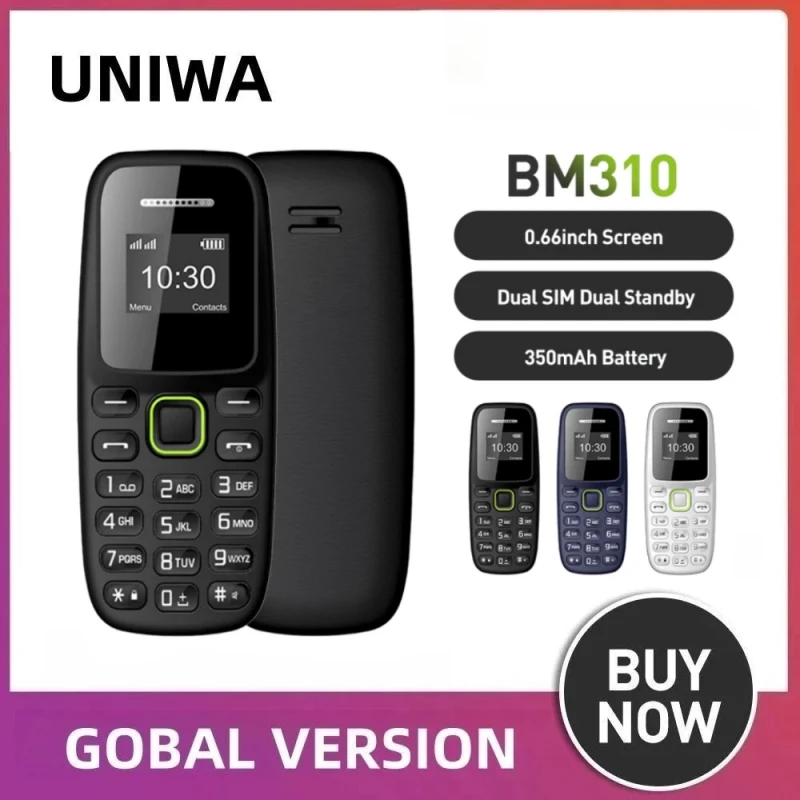 UNIWA BM310 2G GSM мини мобильный телефон
