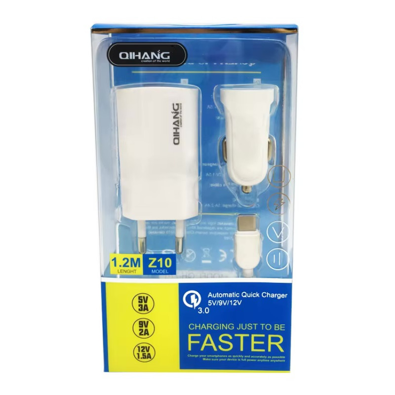 автомобильное зарядное устройство Qihang D06.