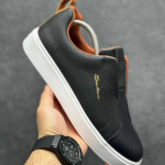 мужские кожаные слипоны Santoni