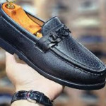 черные кожаные лоферы