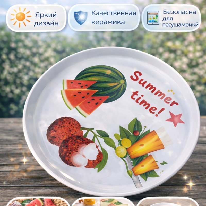 🍉 Поднос с ярким летним принтом