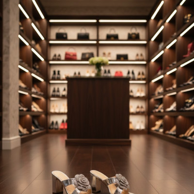 Элегантные босоножки с декоративным цветком