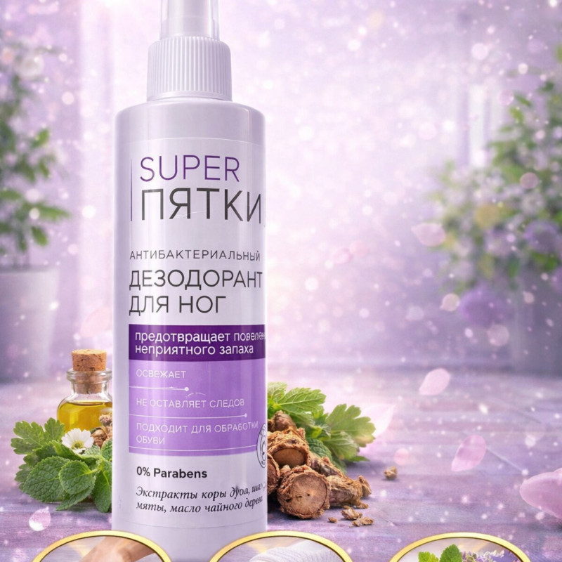 Антибактериальный дезодорант для ног SUPER ПЯТКИ