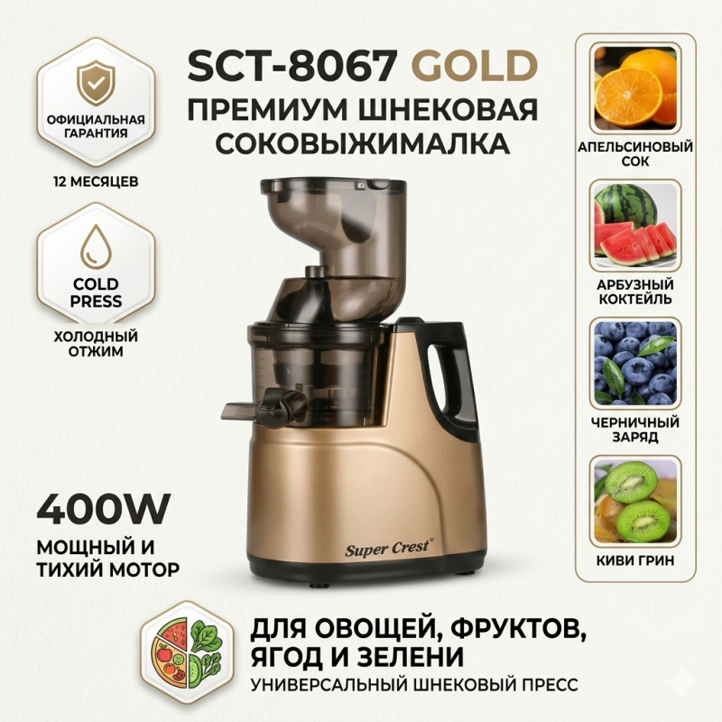 Соковыжималка шнековая Super Crest