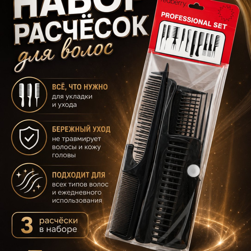 Набор профессиональных расчёсок для волос