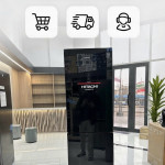 Холодильник Hitachi (чёрное стекло)