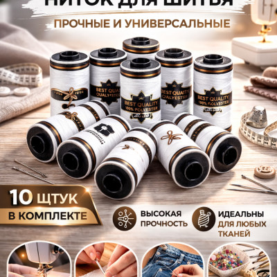 Набор ниток для шитья — 10 катушек