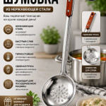КУХОННАЯ ШУМОВКА ИЗ НЕРЖАВЕЮЩЕЙ СТАЛИ