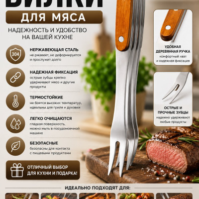 КУХОННЫЕ ВИЛКИ ДЛЯ МЯСА