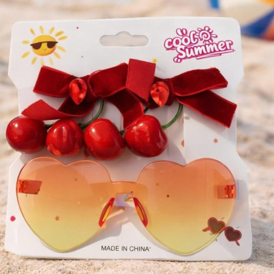 Набор очков и приголок черри