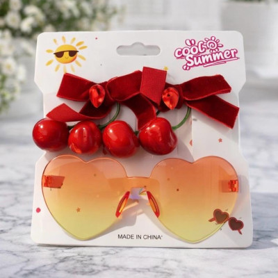 Набор очков и приголок черри