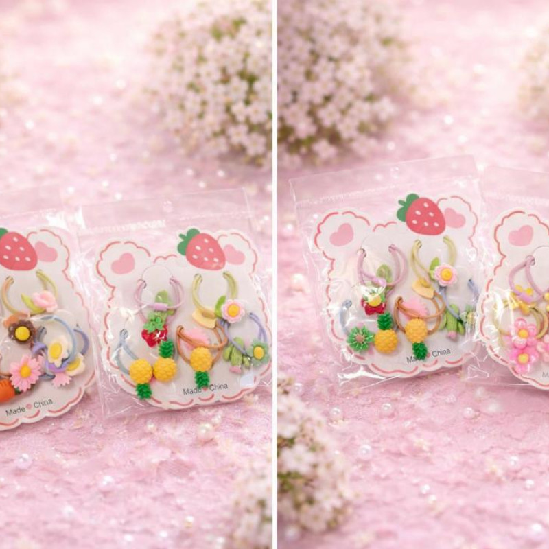 Набор резинок для волос фрукты и овощи 10шт